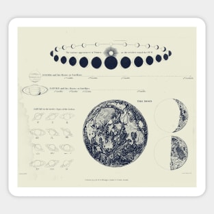 Saturn, Venus & Moon Astronomy Chart Sticker